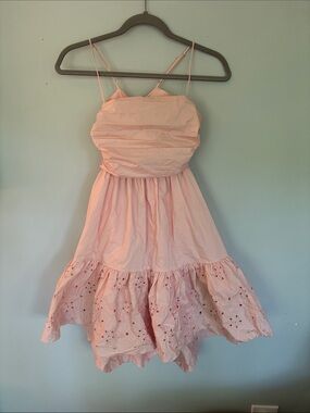 NWT En Saison Pink Eyelet Midi Sundress